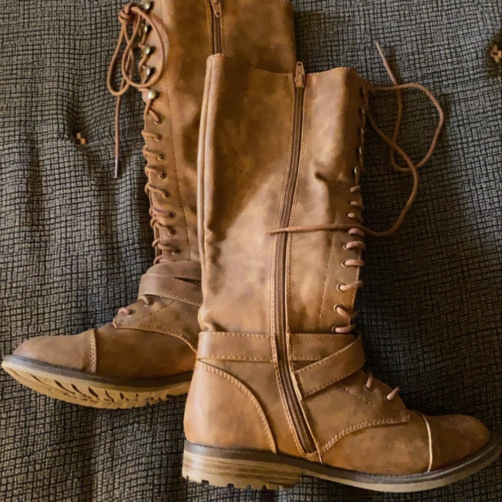 Lace-up Boots, Tan/Brown